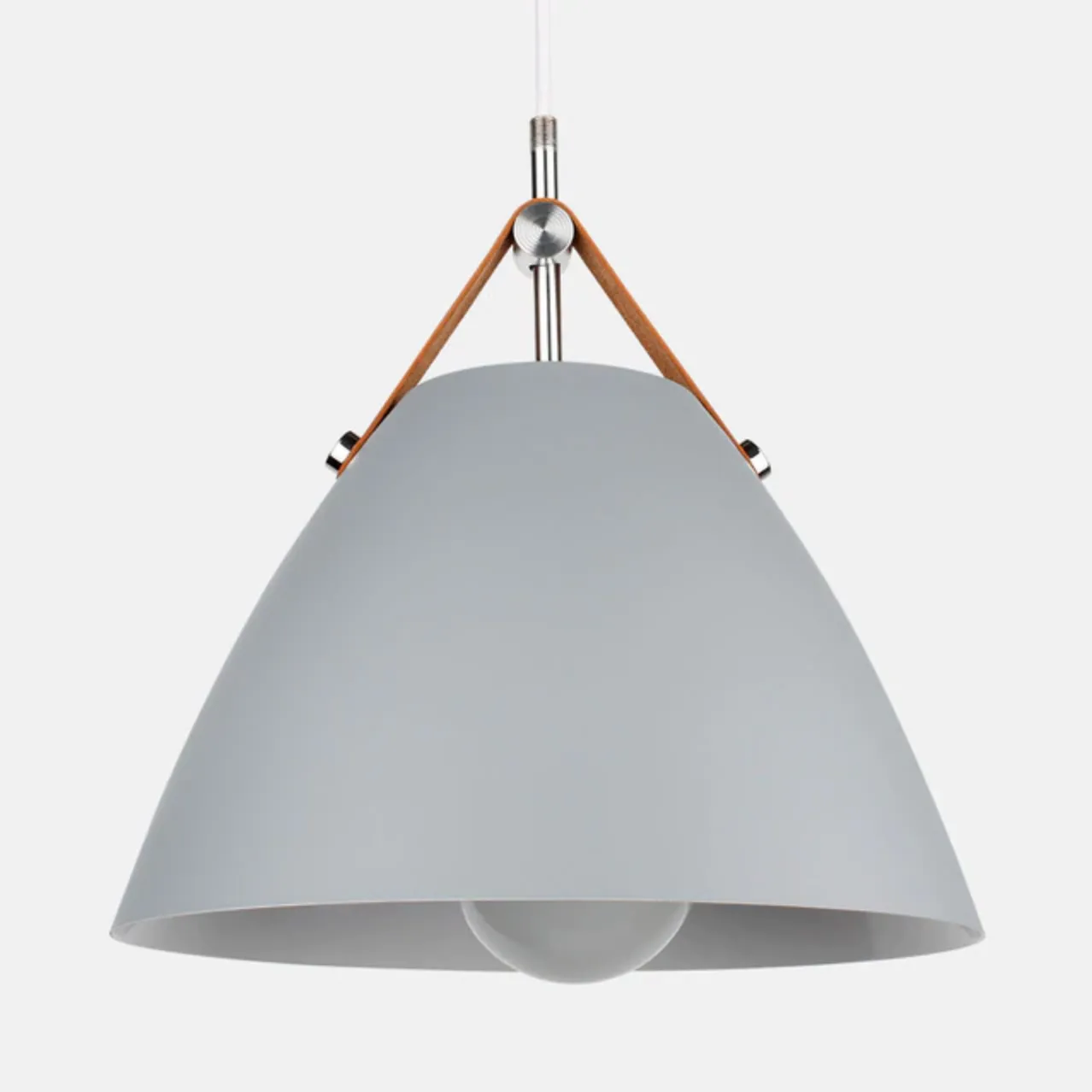 Cone Pendant Light with Faux Leather Strap - Final Sale