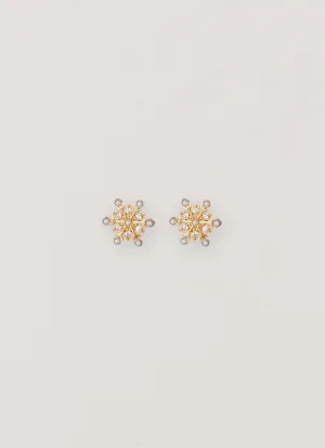 Crystal Snowflake Earring - Gold