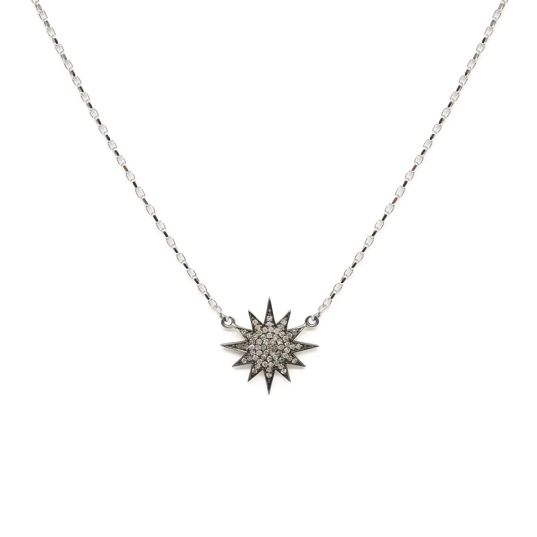 Diamond & White Gold Starburst Necklace