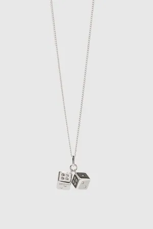 Dice Charm Necklace - Sterling Silver