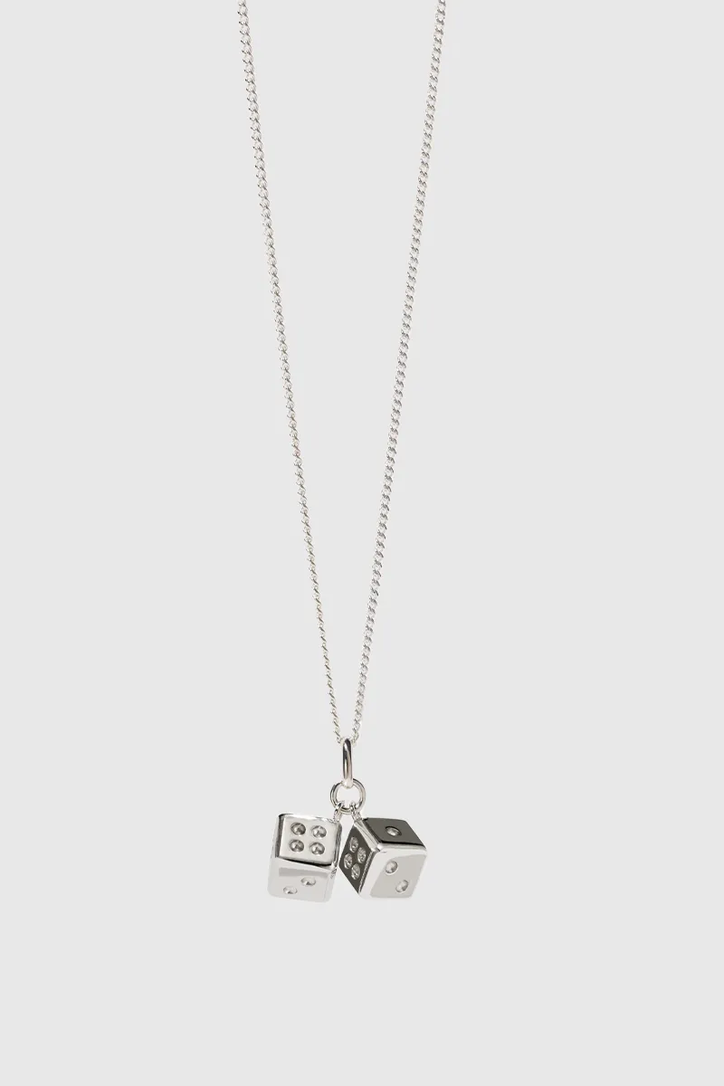 Dice Charm Necklace - Sterling Silver