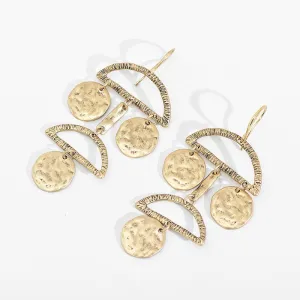 Disc & Round Alloy Dangle Earrings