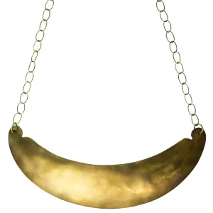 Dora Crescent Necklace, Brass