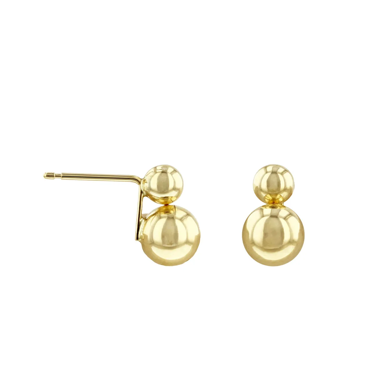 Double Ball Stud Earrings | 9K Yellow Gold