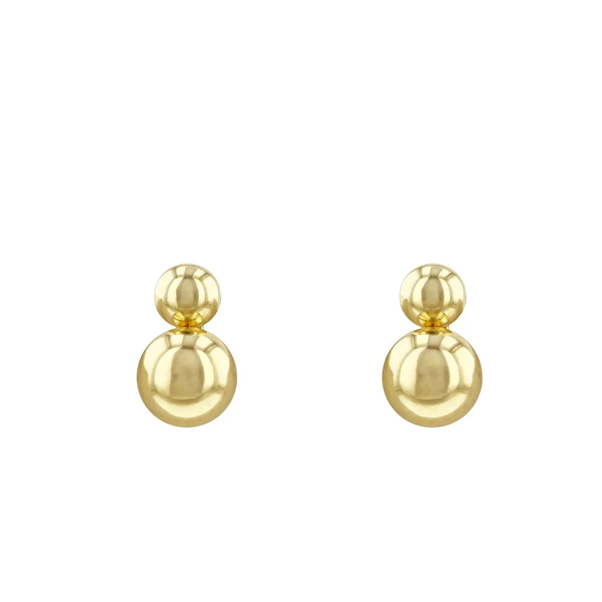 Double Ball Stud Earrings | 9K Yellow Gold