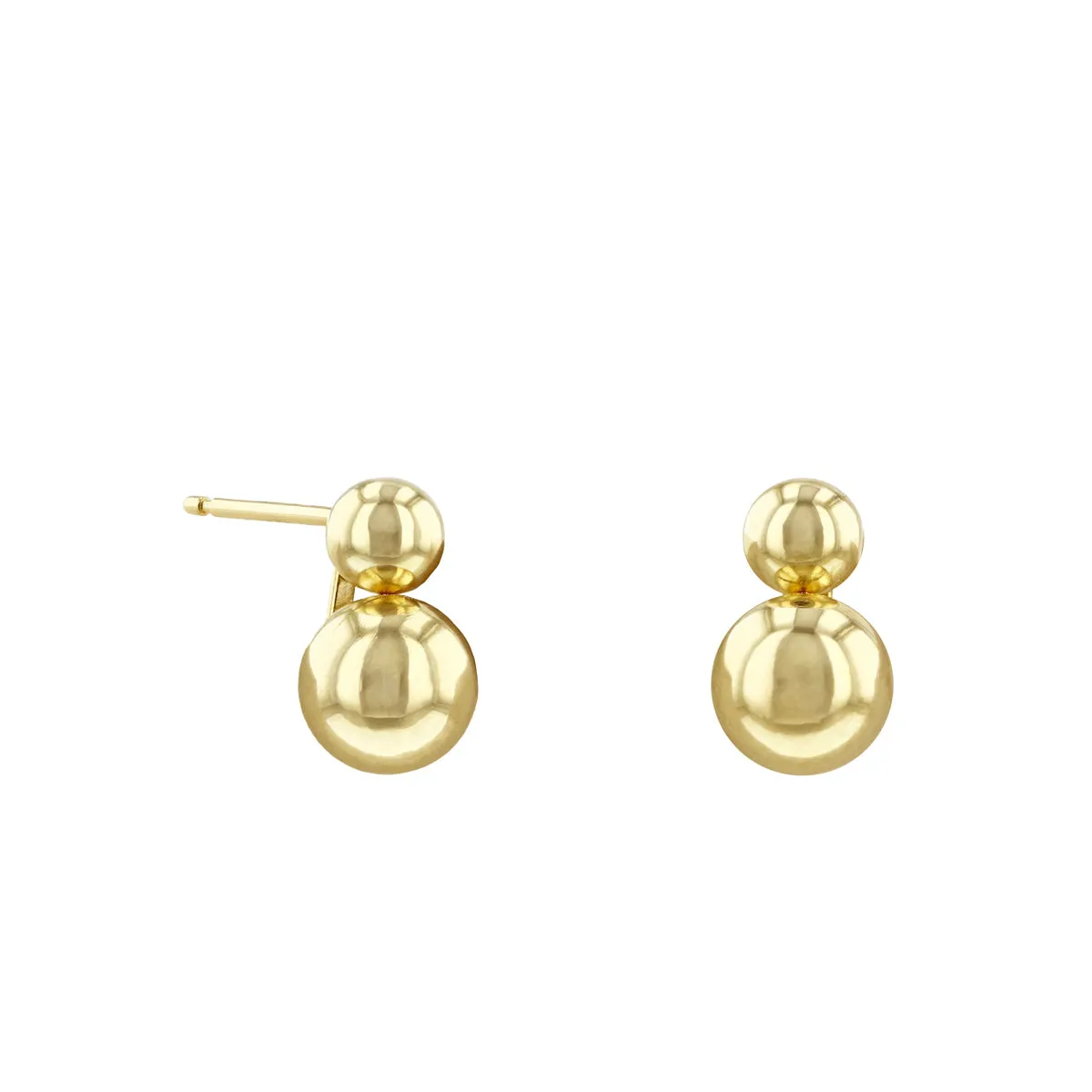 Double Ball Stud Earrings | 9K Yellow Gold