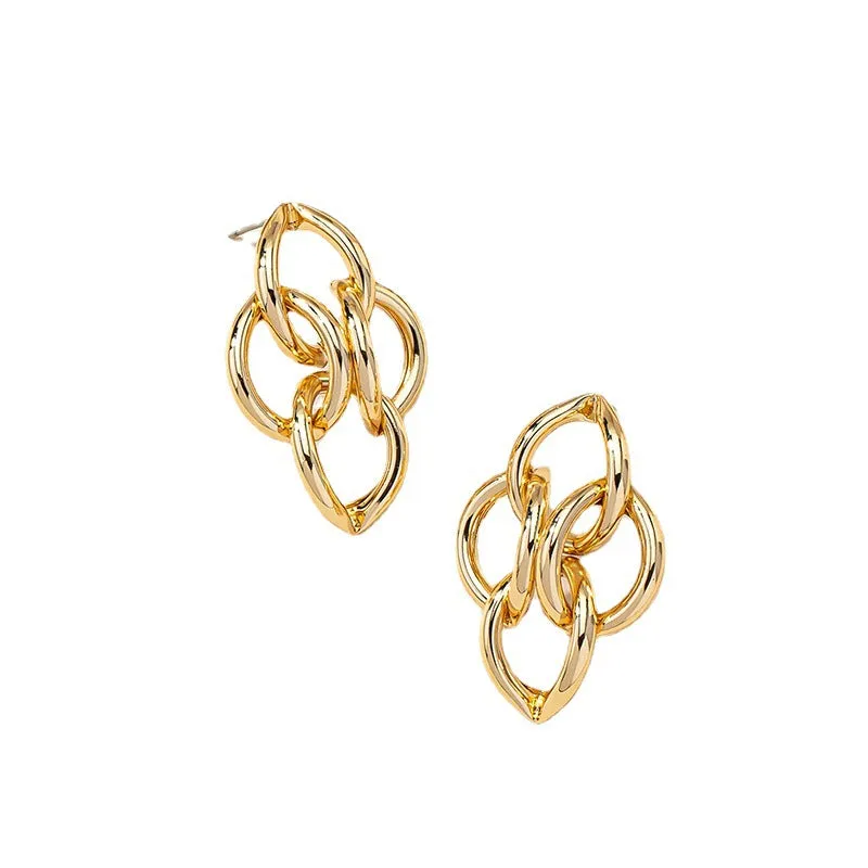 European Chic Twist Metal Earrings - Vienna Verve Collection