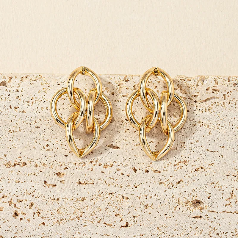 European Chic Twist Metal Earrings - Vienna Verve Collection