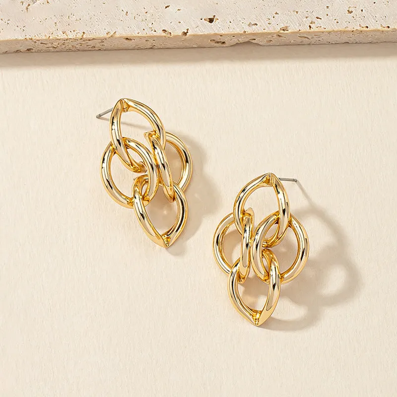 European Chic Twist Metal Earrings - Vienna Verve Collection