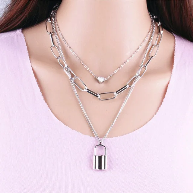 Fashion Gold Silver Chain Pearl Necklace For Women Pearl Metal Pendants Necklaces