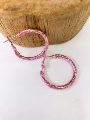 Fluted Metallic Hoop Rosey