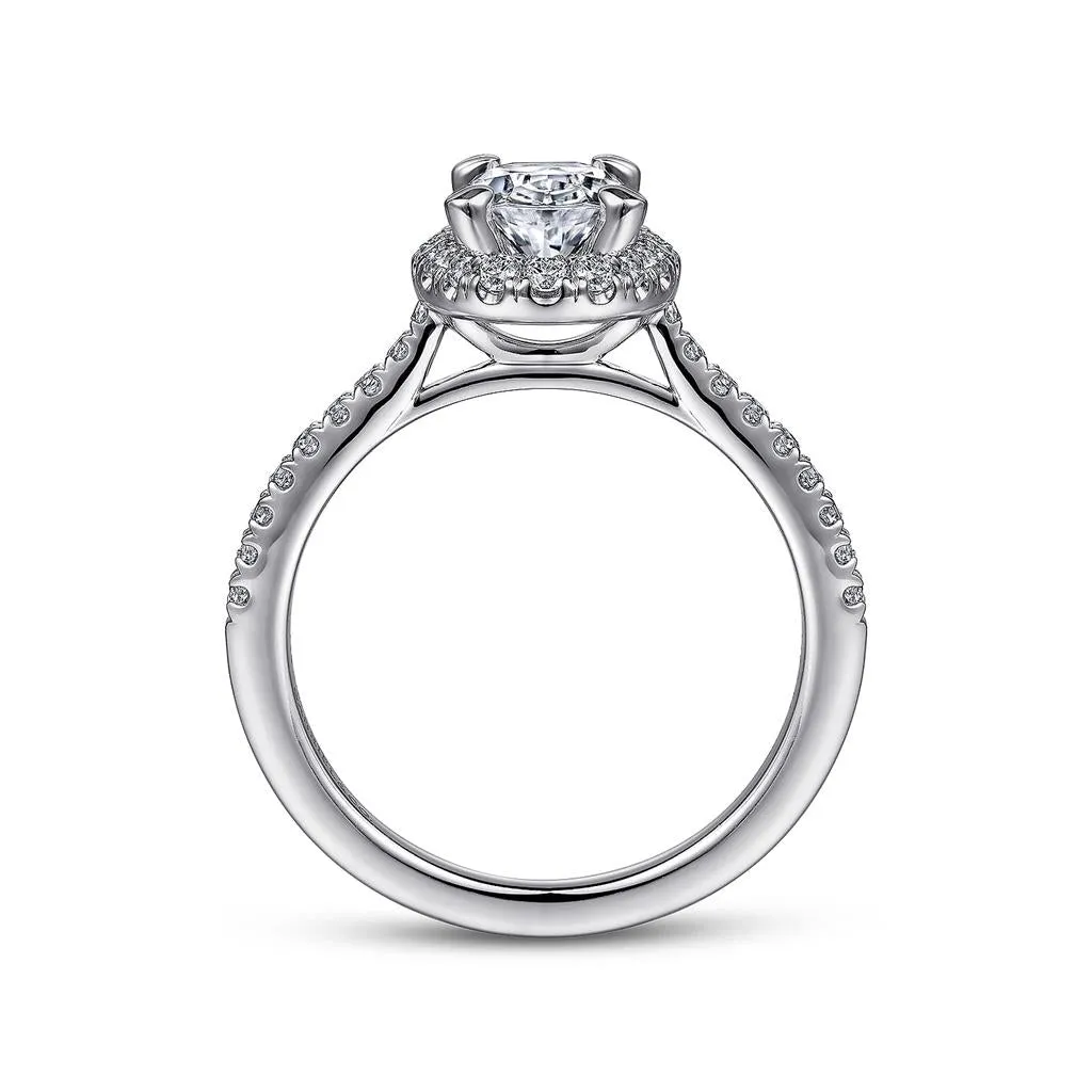 Gabriel & Co Idina - 14K White Gold Oval Halo Diamond Engagement Ring