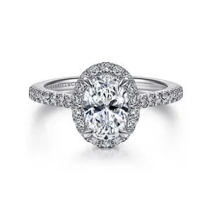 Gabriel & Co Idina - 14K White Gold Oval Halo Diamond Engagement Ring