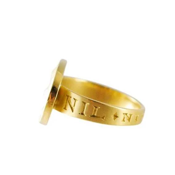 Gabriella Kiss 18k Large Crying Eye Ring Inscribed with "Nil Nisi Cruce"