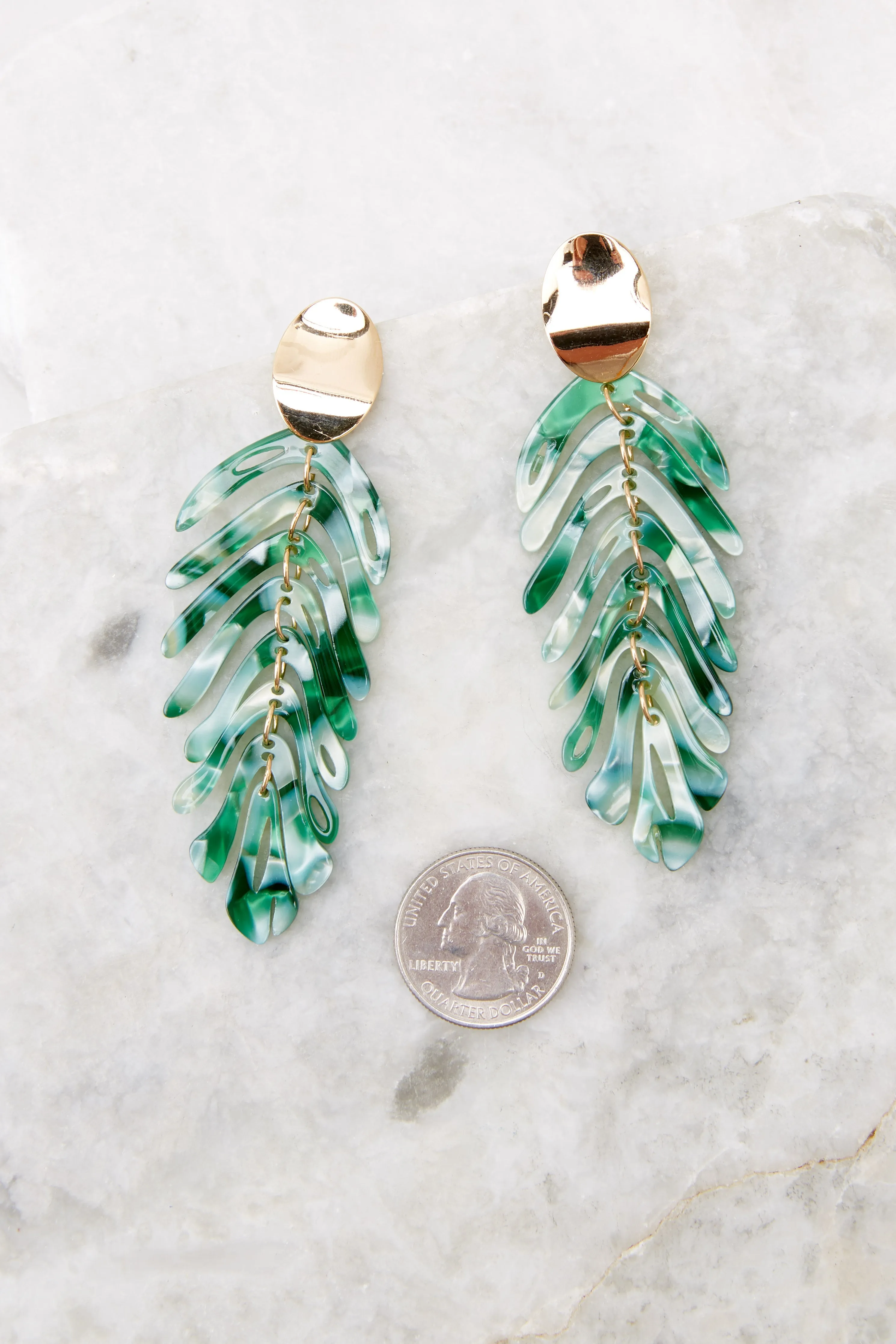 Garden Girls Green Statement Earrings