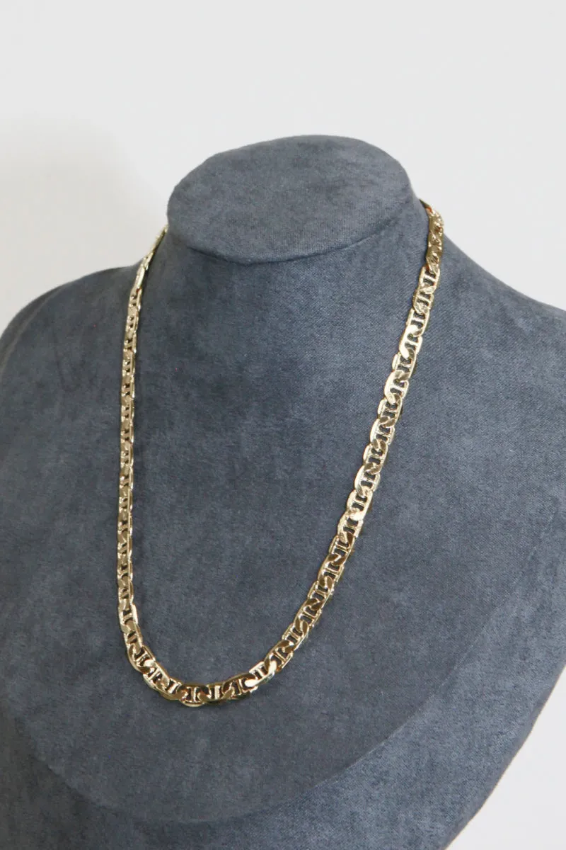 Gold Chain Geometric Inlay Necklace