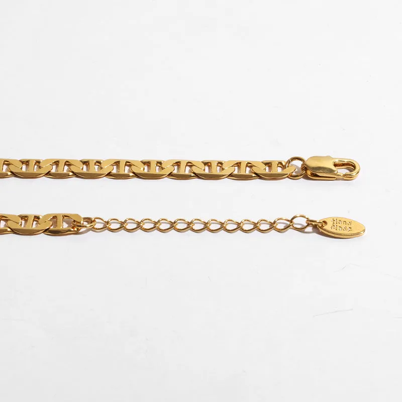 Gold Chain Geometric Inlay Necklace