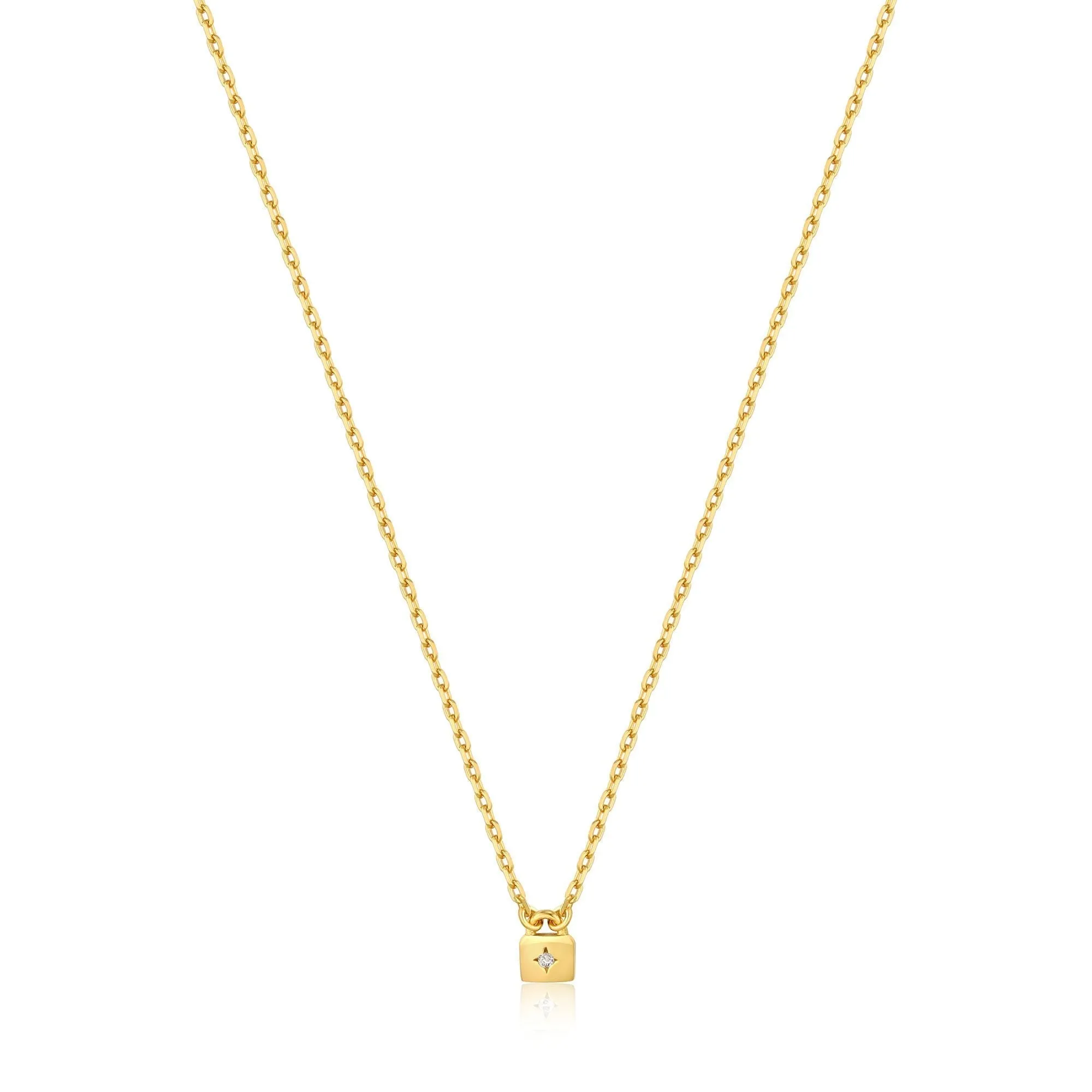 Gold Padlock Necklace