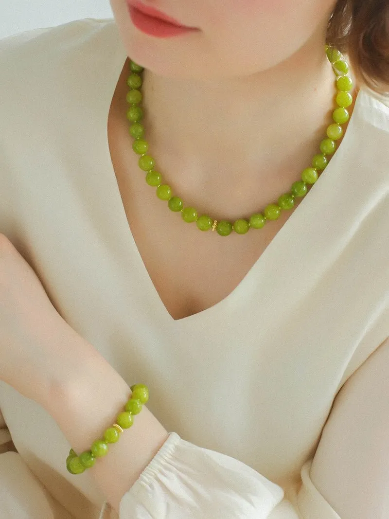 Green Grape Stone Beaded Bracelet