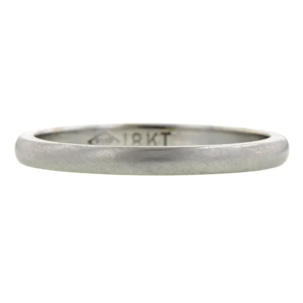 Half Round Wedding Band Ring, 2mm 18kw