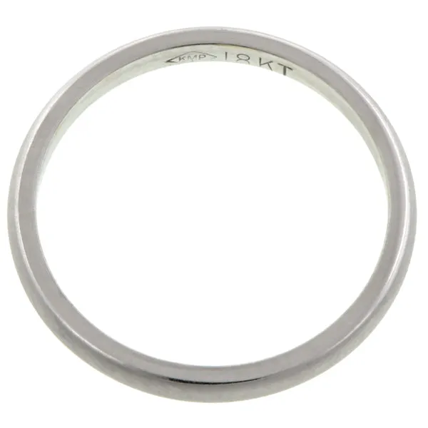 Half Round Wedding Band Ring, 2mm 18kw