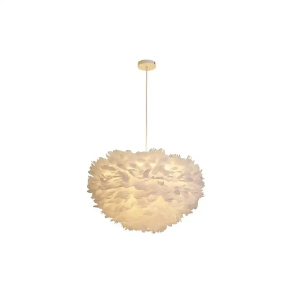 Hemispherical Feather Pendant Light - Modern Living Room Suspension Fixture