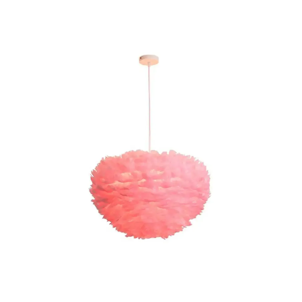 Hemispherical Feather Pendant Light - Modern Living Room Suspension Fixture