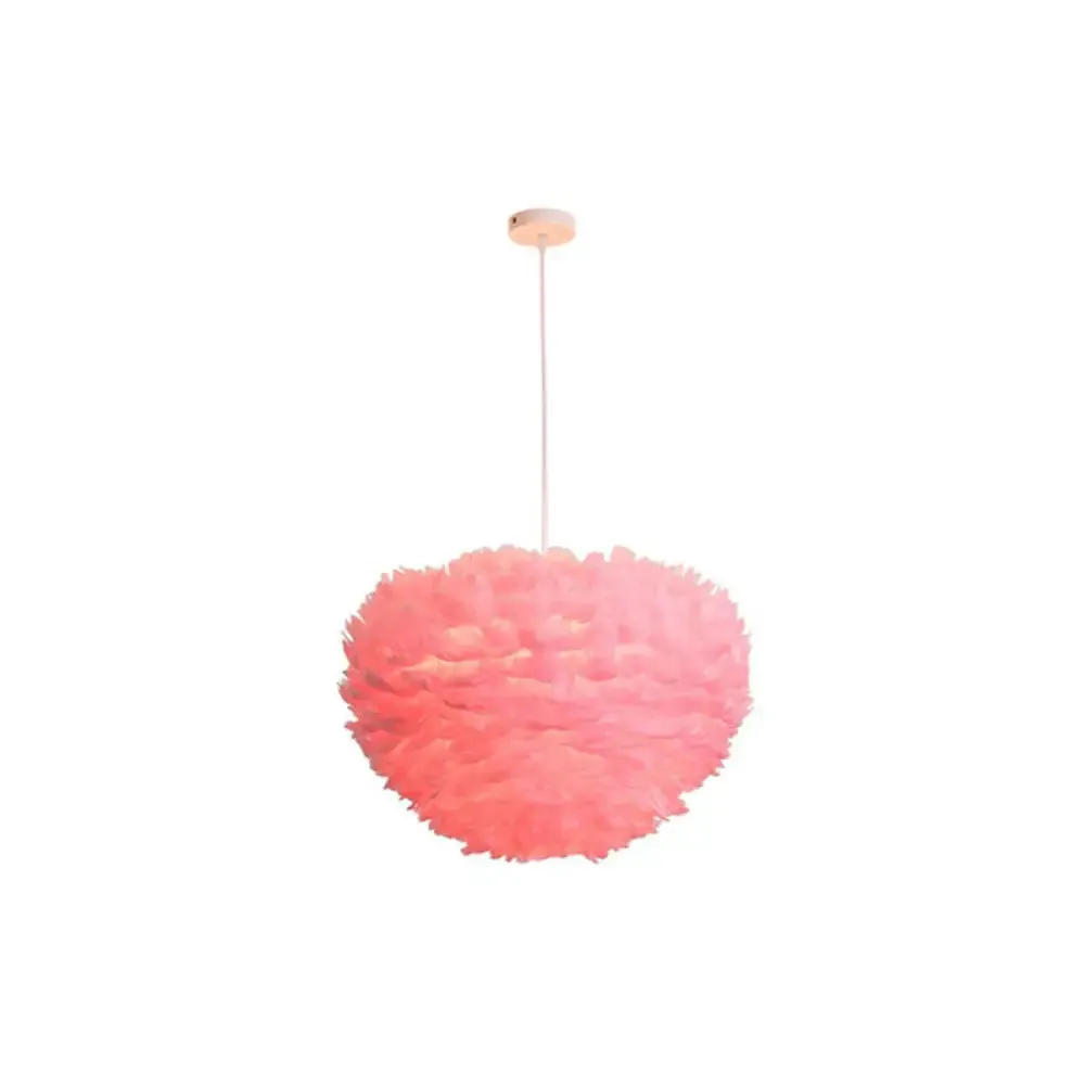 Hemispherical Feather Pendant Light - Modern Living Room Suspension Fixture