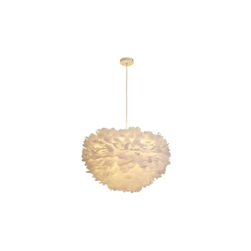 Hemispherical Feather Pendant Light - Modern Living Room Suspension Fixture