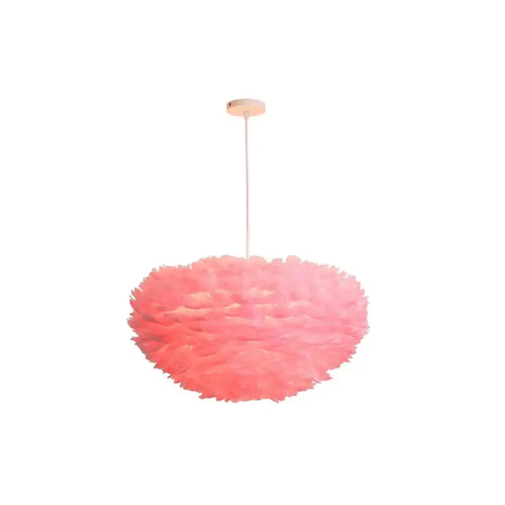 Hemispherical Feather Pendant Light - Modern Living Room Suspension Fixture