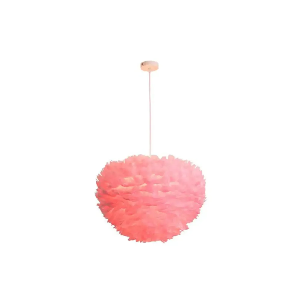 Hemispherical Feather Pendant Light - Modern Living Room Suspension Fixture