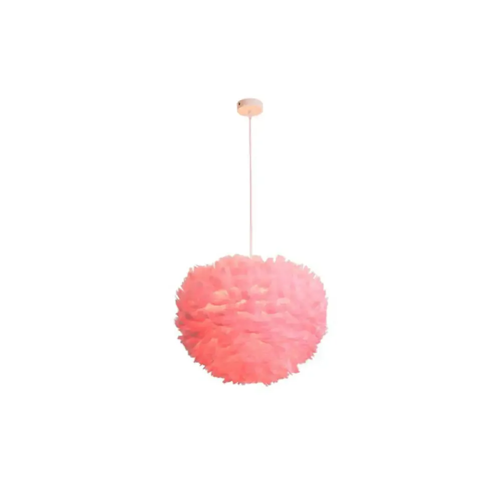 Hemispherical Feather Pendant Light - Modern Living Room Suspension Fixture