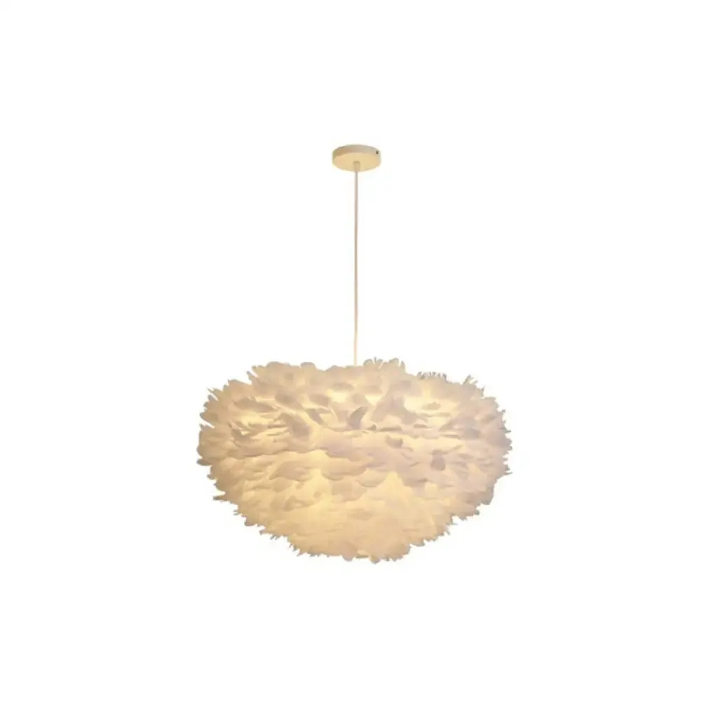 Hemispherical Feather Pendant Light - Modern Living Room Suspension Fixture