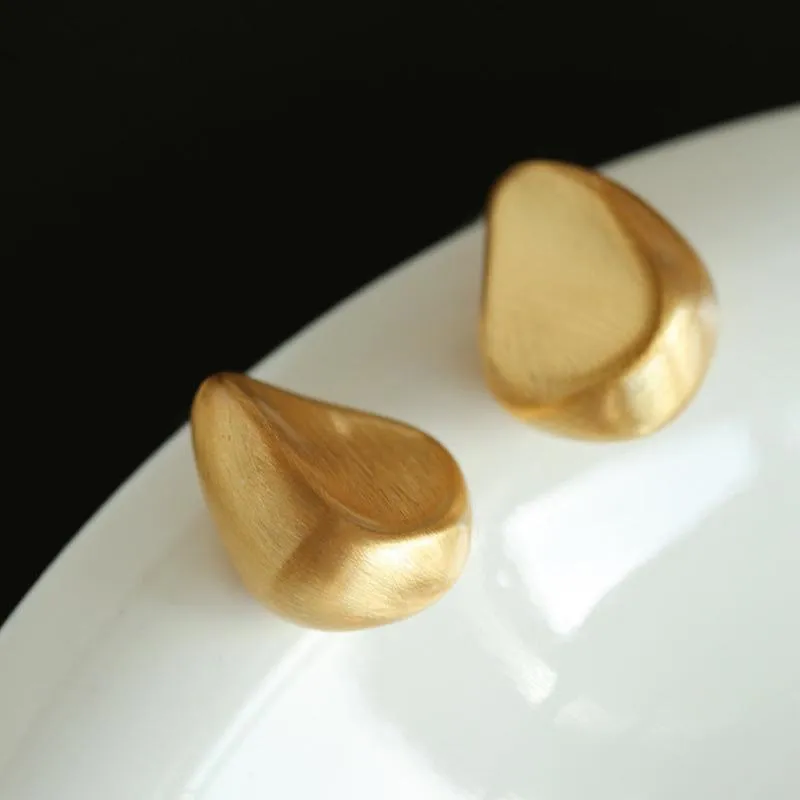 Irregular Geometric Brushed Drop Earrings