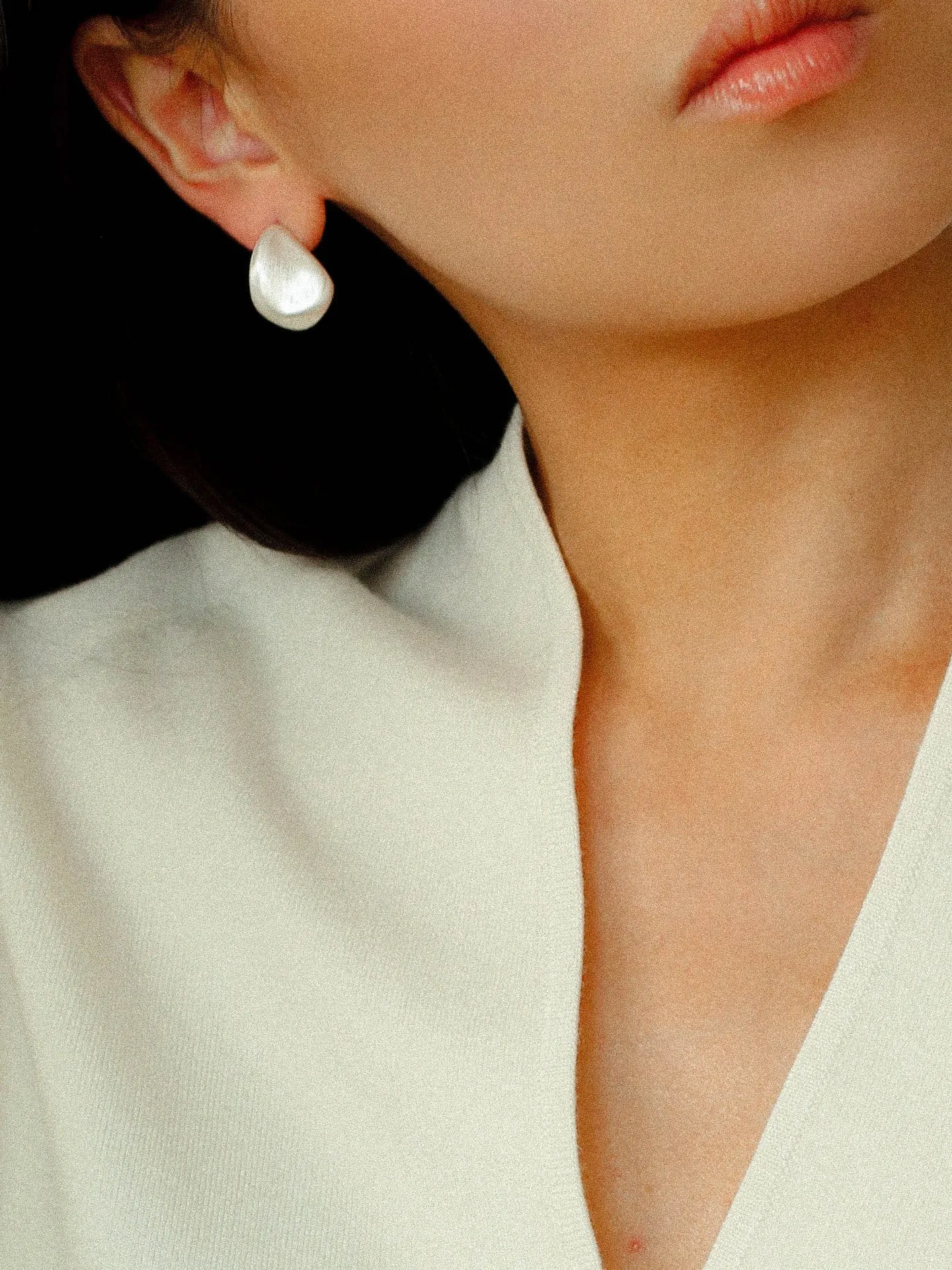 Irregular Geometric Brushed Drop Earrings