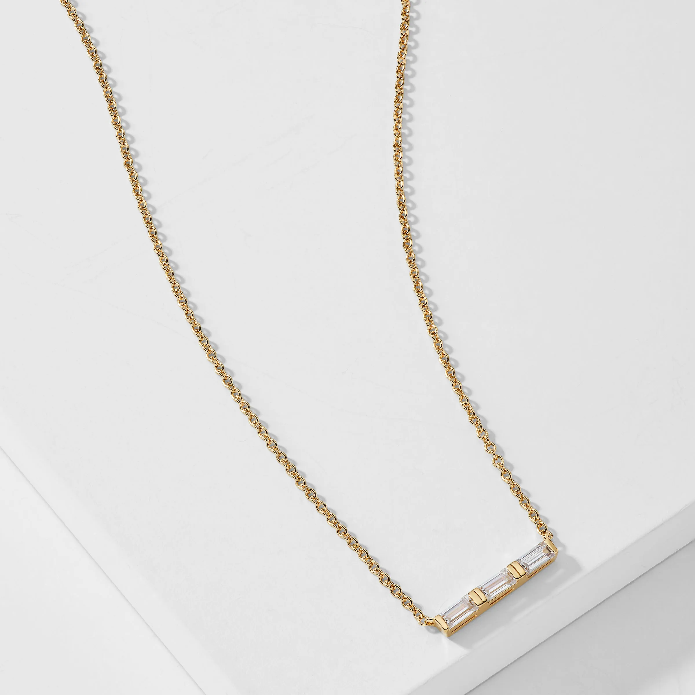 ITTY BITTY CZ BAR NECKLACE