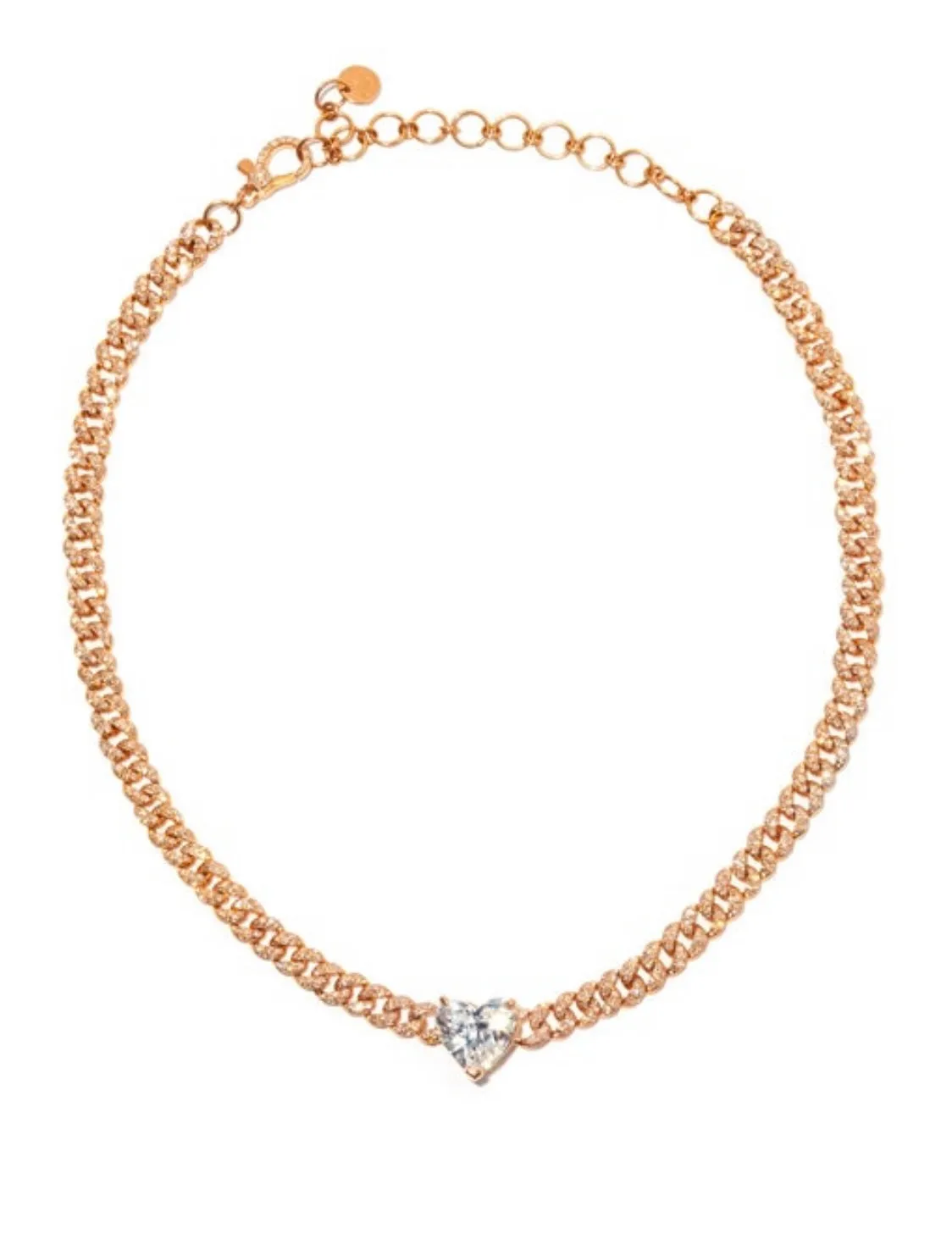 JUMBO DIAMOND HEART MINI PAVE LINK CHOKER