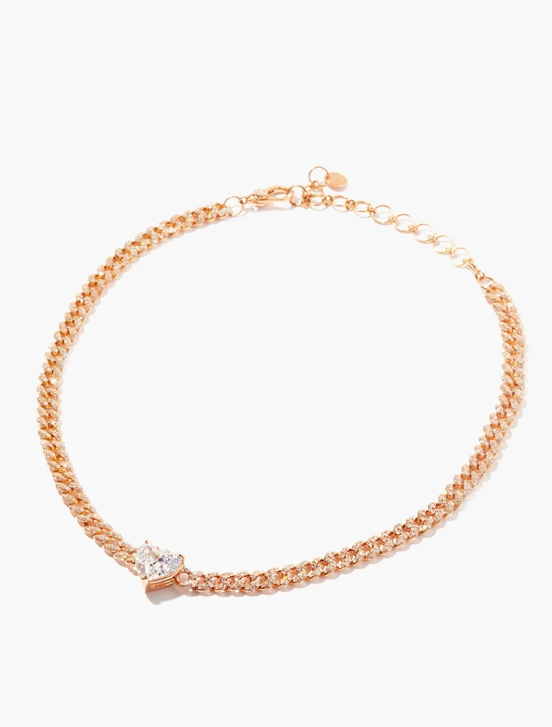 JUMBO DIAMOND HEART MINI PAVE LINK CHOKER