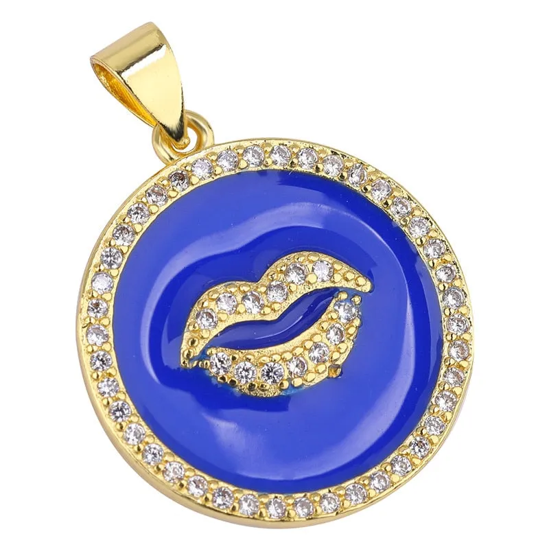 JUYA Fashion Enamel Charm Pendant For Jewelry Making Luxurious Charms Cross Pendant Evil Eye Pendants Supplies for Jewelry