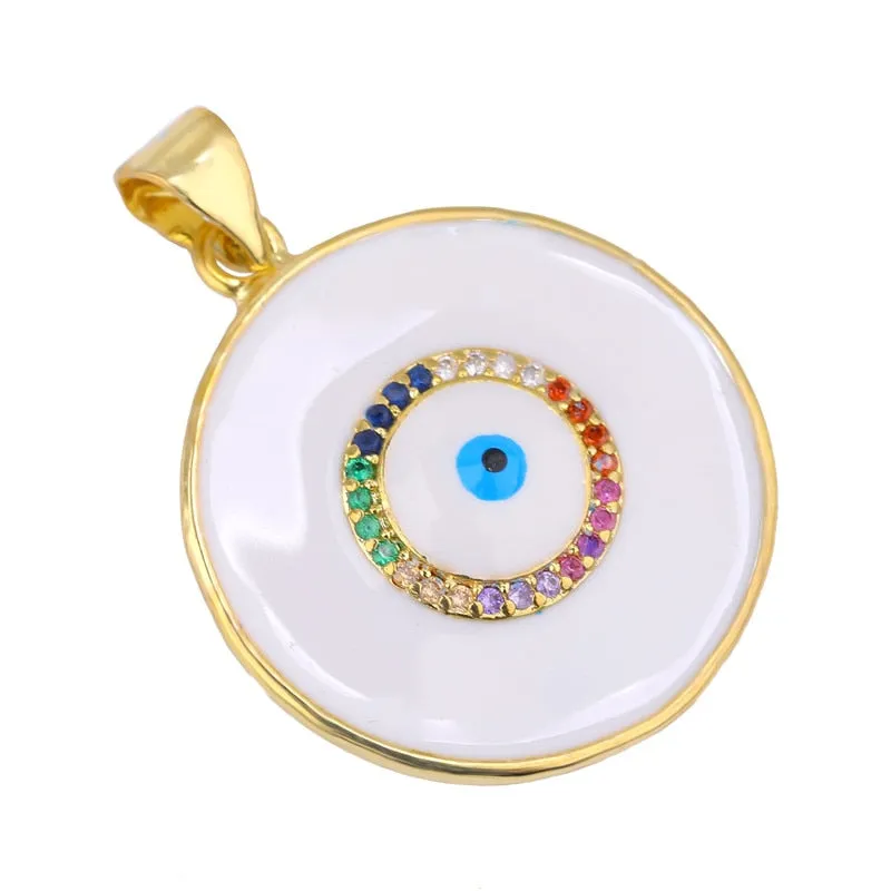 JUYA Fashion Enamel Charm Pendant For Jewelry Making Luxurious Charms Cross Pendant Evil Eye Pendants Supplies for Jewelry