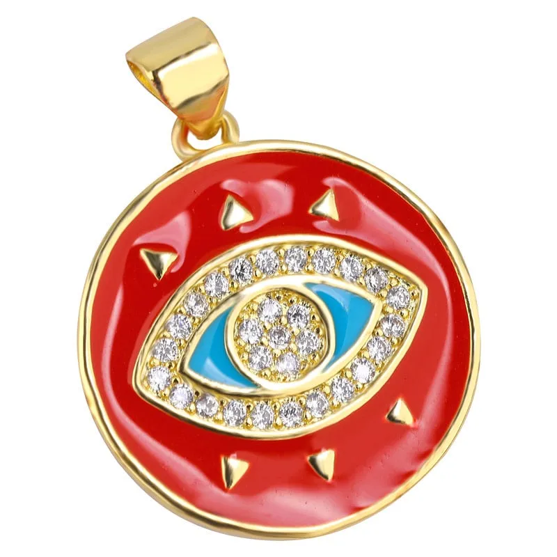 JUYA Fashion Enamel Charm Pendant For Jewelry Making Luxurious Charms Cross Pendant Evil Eye Pendants Supplies for Jewelry