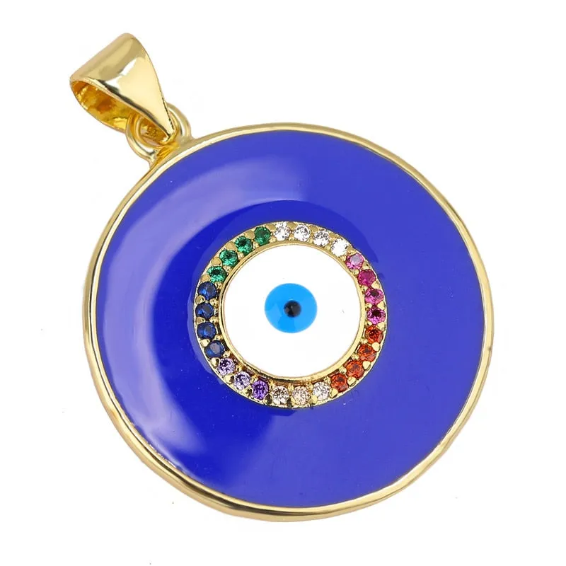 JUYA Fashion Enamel Charm Pendant For Jewelry Making Luxurious Charms Cross Pendant Evil Eye Pendants Supplies for Jewelry