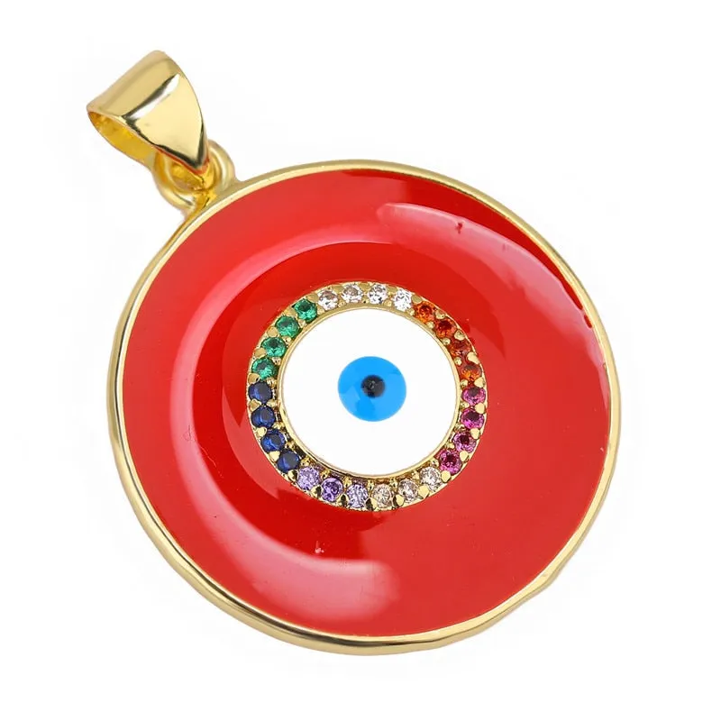 JUYA Fashion Enamel Charm Pendant For Jewelry Making Luxurious Charms Cross Pendant Evil Eye Pendants Supplies for Jewelry