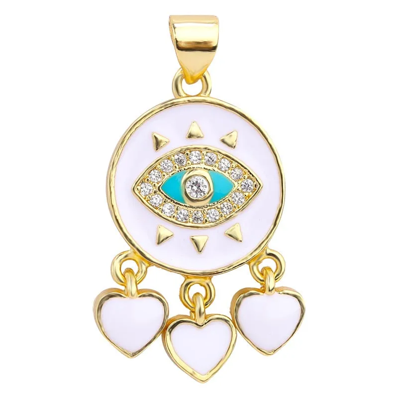 JUYA Fashion Enamel Charm Pendant For Jewelry Making Luxurious Charms Cross Pendant Evil Eye Pendants Supplies for Jewelry