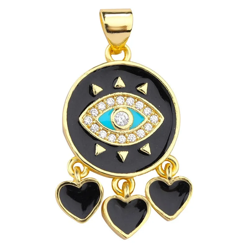 JUYA Fashion Enamel Charm Pendant For Jewelry Making Luxurious Charms Cross Pendant Evil Eye Pendants Supplies for Jewelry