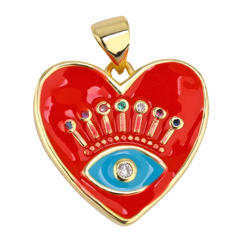 JUYA Fashion Enamel Charm Pendant For Jewelry Making Luxurious Charms Cross Pendant Evil Eye Pendants Supplies for Jewelry