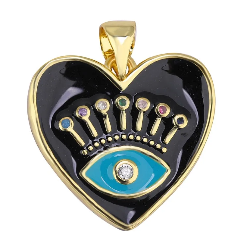 JUYA Fashion Enamel Charm Pendant For Jewelry Making Luxurious Charms Cross Pendant Evil Eye Pendants Supplies for Jewelry