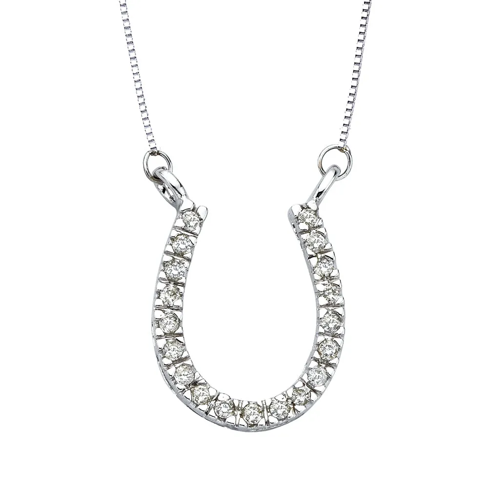 KATARINA Diamond Horse Shoe Pendant Necklace (1/4 cttw)