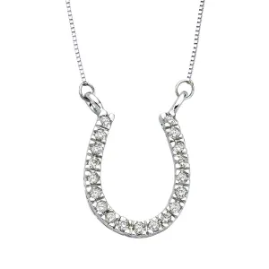 KATARINA Diamond Horse Shoe Pendant Necklace (1/4 cttw)