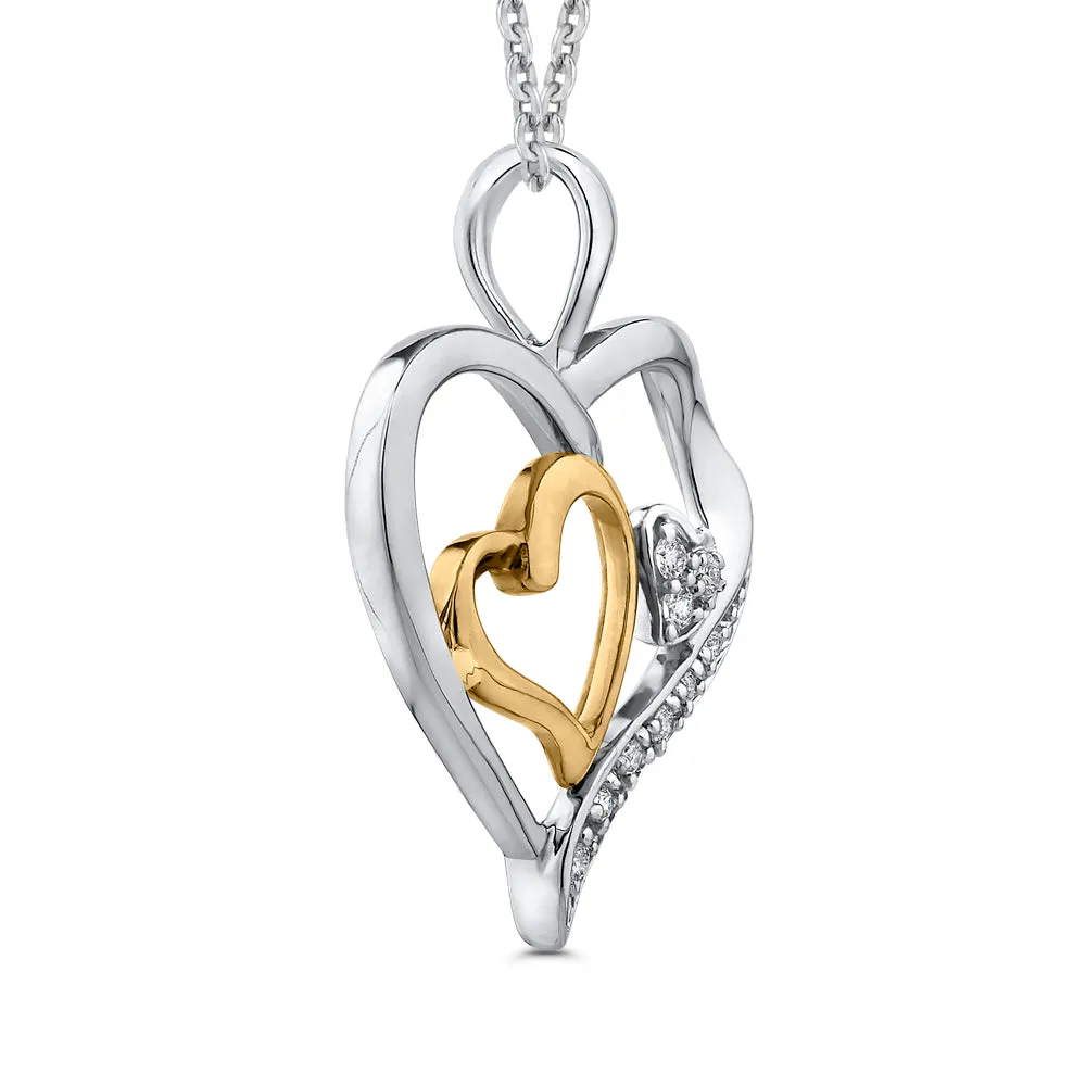 KATARINA Triple Heart Diamond Accent Pendant Necklace